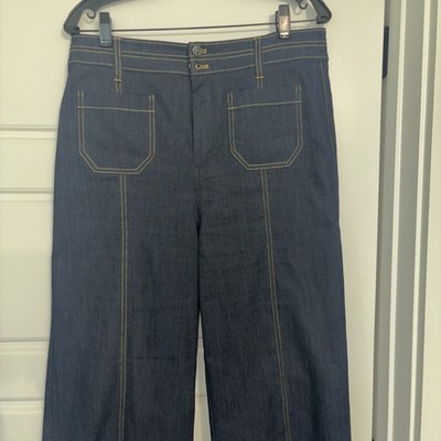 NEW Cinq A Sept Dorothea Wide-Leg Jeans Indigo 12