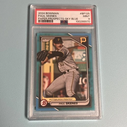 2024 Bowman Paper Prospects Paul Skenes Sky Blue #BP125 PSA 9 Pittsburgh Pirates