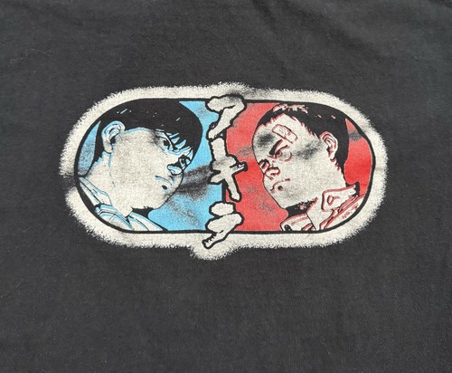 AKIRA Anime Shirt Adult Size Small Kaneda Vs Tet Suo Black Short Sleeve Tee Y2K - Picture 2 of 6