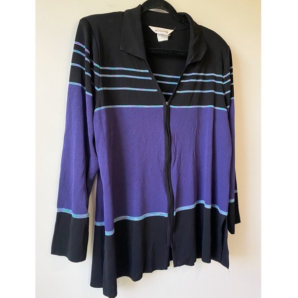 Exclusively Misook Full Zip Collared Cardigan XL … - image 2