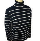 Lauren Ralph Lauren Turtleneck Ribbed Long Sleeve Mockneck Top Striped Women L