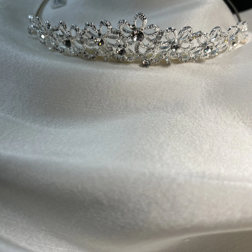 bridal hair Band Crown By Private Label By G. # 8 Flowers Crystals - Image 4 of 4
