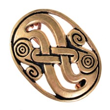  Wikinger Schlangen Fibel Vendelzeit Mittelalter Brosche LARP Bronze/Versilbert
