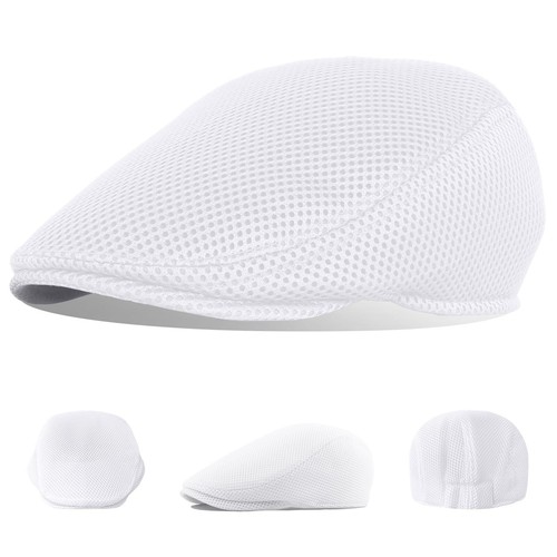 Men's Mesh Flat Cap Summer Breathable Newsboy Hats Beret Ivy Cap Gatsby Irish... - Picture 3 of 7