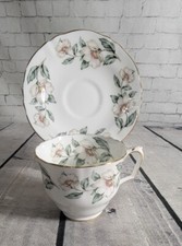 Crown Staffordshire English Bone China Floral Wild Rose Tea Cup Saucer Plate