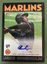 2021 Topps Update Jazz Chisholm RC 1986 Topps Auto Card Black 49/199 Marlins
