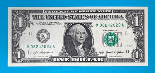 August 24, 2022 (К 08242022 A) BIRTHDAY Note $1 One Dollar Bill *UNC* - Picture 2 of 4