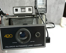 Vintage Polaroid Land Camera 420 w/Focused Flash Untested