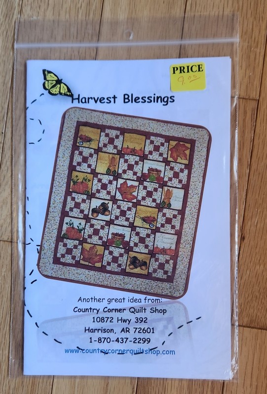 Quilt Pattern  -   HARVEST BLESSINGS -   Finished size    44" x 51"  FALL