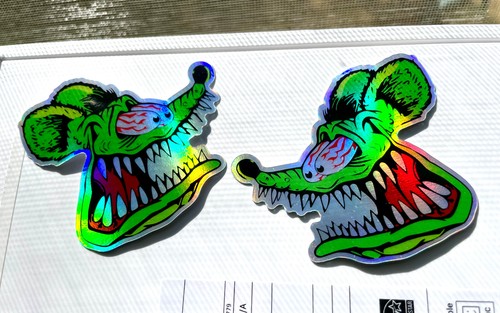 RAT FINK 2 inch CHROME METAL EMBLEM Car Badge RATFINK HOTROD fit Harley Ford etc | UK