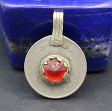 Vintage Afghan Turkmen Glass Beads Pendant, Adornment Costuming Dangles Pendant