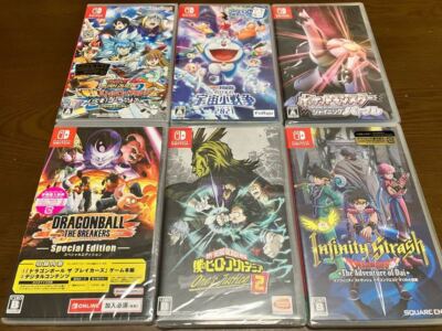 Nintendo Switch Game Software 6 Set My Hero Academia Pokemon TV Anime Doraemon