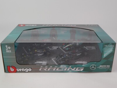 Burago 4er Set Mercedes F1 Lewis Hamilton Russell 2021 2022 2023 1/43 18-38093