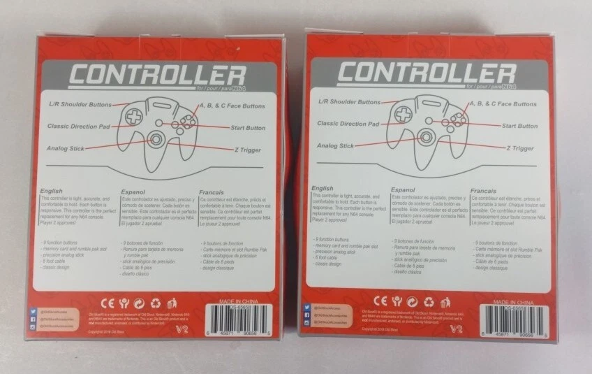 2 Controller Remote In Green For N64 Brand New OLD SCHOOL. - Image 2 of 2