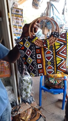 African fabric handbag, handmade 