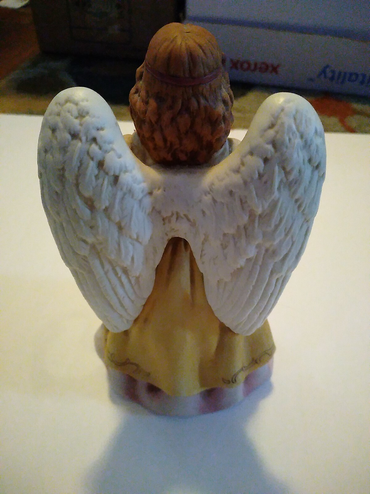 VINTAGE HOMCO Home Interiors Porcelain Angel With Roses Basket Figurine