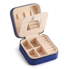 Jewelry Travel Case with Mirror,Small Travel Jewelry Organizer, Portable Jewe...