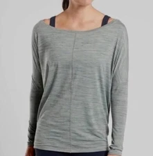 Athleta Flow Top Essence Long Sleeve XS Spacedye Marbled Green 626293