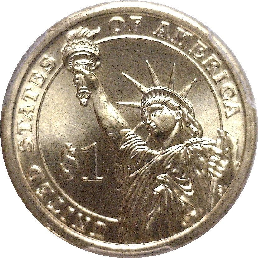 2009 $1 Zachary Taylor Mint Error Missing Edge Lettering PCGS MS 66 - Image 3 of 3