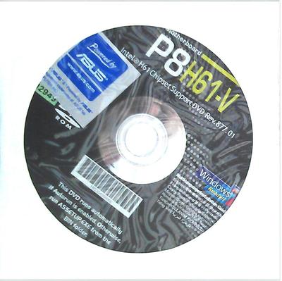 original asus Mainboard Treiber CD DVD P8H61-V Windows XP 7 Vista Aufkleber WIN
