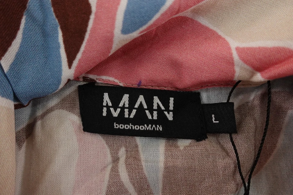 Camisa Boohoo Hombre Talla Grande De Gran Tamaño Estampado Floral Manga Corta Botón Frontal Nueva con Etiquetas Foto 2 de 4