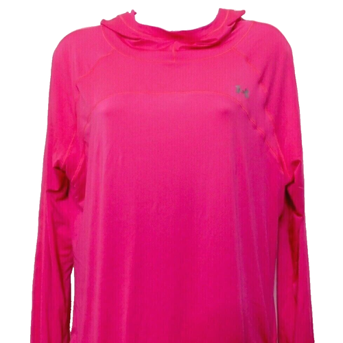 Felpa con cappuccio leggera atletica Under Armour donna L cravatte laterali rosa caldo UA corsa - Foto 3 di 8