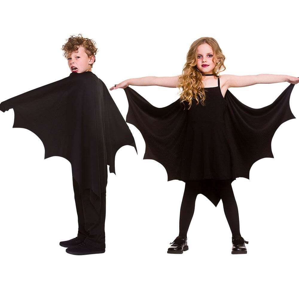 Kids Bat Cape One Size Halloween Book Day Dracula Vampire Unisex Fancy Dress