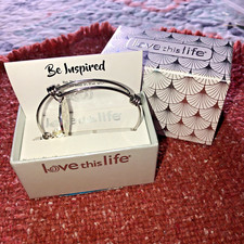 New Love This Life Be Inspired Fine Silver Plated Butterfly Bracelet in Box