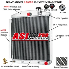 3 Row Aluminum Radiator For 1948-1954 52 Chevrolet GMC Truck Pickup 3100 3600 V8