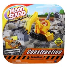 MOON SAND DEMOLITION CONSTRUCTION Juego Sandbox con Bola de Demolición, Retroexcavadora Difícil de Encontrar