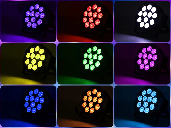 Par Can Light RGB 12LED Battery DMX Stage Lighting DJ Disco Party Show Club - Image 2 of 4