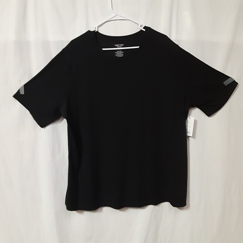 Nine West T Shirt Women 3X Black Short Sleeve Stretch Soft Spun Casual Everyday