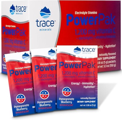 Electrolyte Stamina Power Pak Orange Blast Trace Minerals 0.17oz(4.8g) each 3...