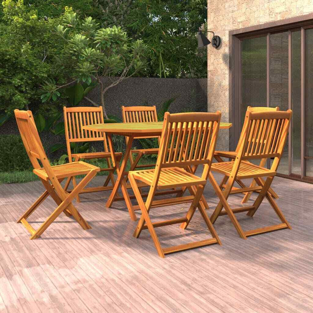 itzcominghome Wooden Garden Set 6 Seater Dining Outdoor Table Chairs wood Patio