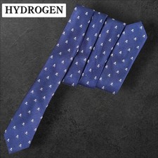 Hydrogen tie narrow tie skull all over navy men's