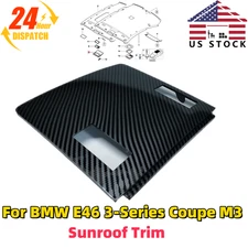 2 Button For BMW E46 3-Series Coupe M3 CARBON FIBER Sunroof Motor Cover Trim