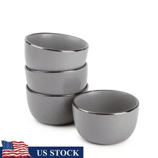 Stoneware Round Bowls Set of 4 Dishwasher Microwave Freezer Safe Kitchenware New