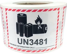 InStockLabels Lithium-Ion Battery Caution Label Stickers, 500 Labels, 3.25 x ...
