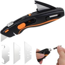 Retractable Metal Utility Knife With Built-in Screwdriver and Blade Storage