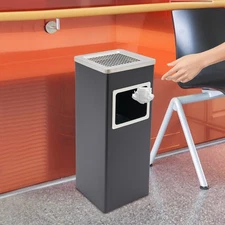 12L Square Trash Can With Removable Inner Can Trash Bin Outdoor Waste Container