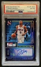 2024-25 Panini Silhouette Tyrese Maxey NBA Cup Auto Autograph #/10 76ers PSA 6
