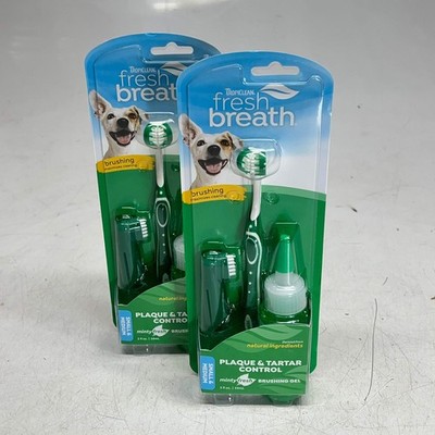 TROPICLEAN (2 PACK) Fresh Breath Oral Care Kit for Dogs Plaque & Tartar Control