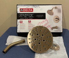 Delta Sparrow Champagne Bronze Shower Head, Arm Flange 144832-CZ New Open Box