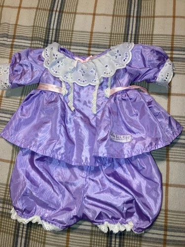 Vintage Cabbage Patch Kids/Doll Clothes Purple Cornsilk? Dress (103)
