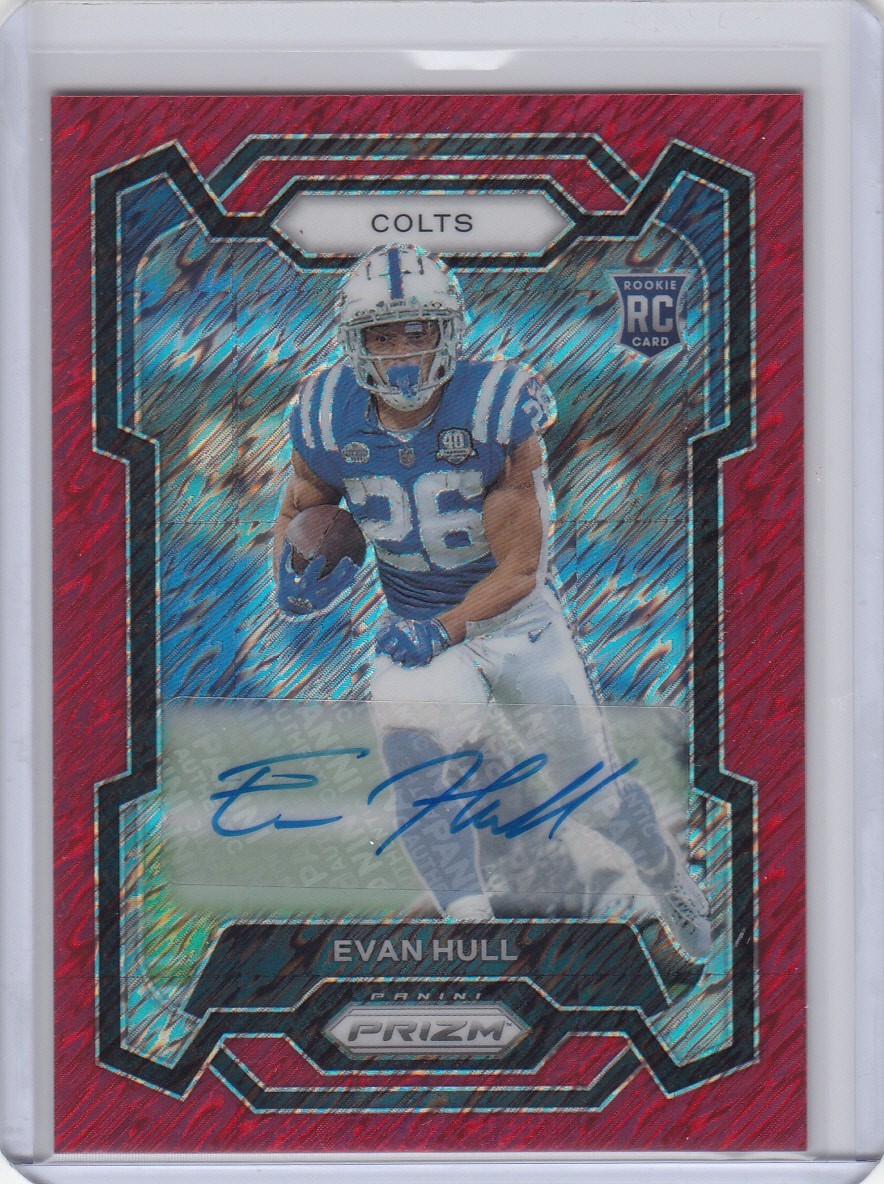 #/35  Evan Hull SP RC Auto ▪ 2023 Prizm  RED Shimmer Autographs #344   Rookie
