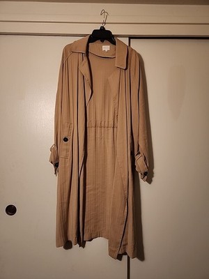 Dee Elly Women Tan Lightweight  Duster Trenchcoat S
