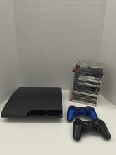 Sony PlayStation 3 Slim 160GB Console Bundle W/ 2 Controllers & 18 Games Tested