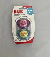 NUK Orthodontic 6 to 18 Months Assorted Colors Silicone Pacifier 2 Count New