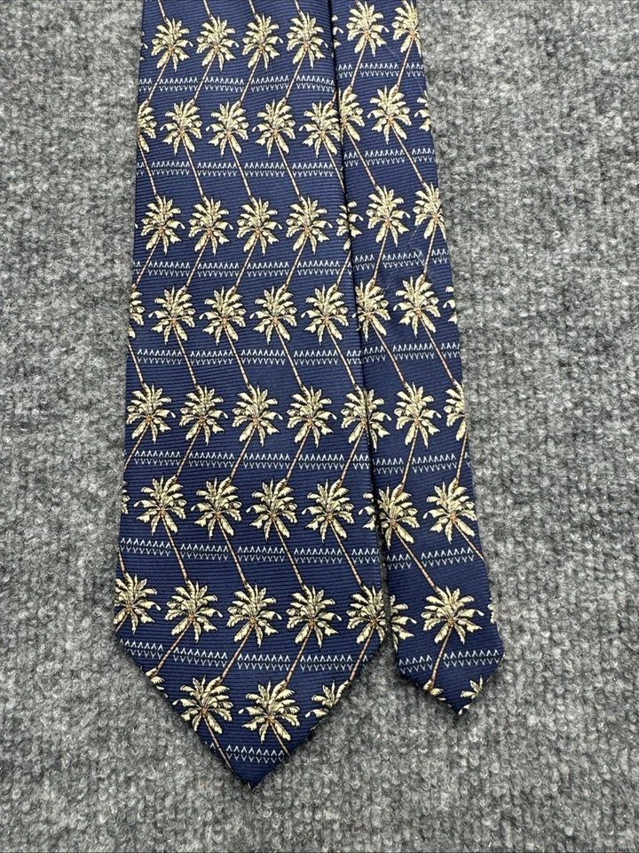 Corbata Tropicals by Tango Azul Palmeras Seda Hombre Corbata Geométrica Foto 3 de 4