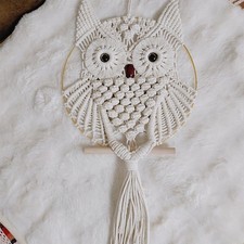 Beautiful boho style large Macrame Owl wall